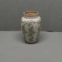 10 Retro Crackle Glaze Ceramic Vase Rustic Green Vases Decorative Vases Farmhouse Home Decor Vase Chinoiserie Vintage Flower Vases (10.6 Inch Green and White)