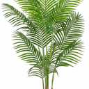 UPBUD Artificial Palm Tree, 5FT Tall Fake Tropical Areca Plants with 12 Lifelike Leaves & White Planter, Realistic Faux Palm Potted Trees for Outdoor Indoor Home Living Room Office Porch Decor