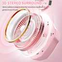 Ozeino Gaming Headset for PC, Ps4, Ps5, Xbox Headset with 7.1 Surround Sound, Gaming Headphones with Noise Cancelling Mic RGB Light Over Ear Headphones for Xbox Series X/S, Switch-Pink
