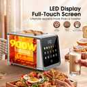 Touch Screen Toaster 2 Slice, Stainless Steel Smart Digital Toasters with Single Slot Toasting, Memory Function, 5 Bread Types & 6 Shade Settings,1.5" Wide Slot, 900W