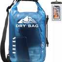 HEETA Dry Bag Waterproof for Women Men, 5L/10L/20L/30L/40L Roll Top Lightweight Dry Storage Bag Backpack with Phone Case for Travel Swimming Boating Kayaking Paddle Board Camping Beach Accessories (Blue)