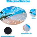 JoFomp Beach Outdoor Clocks for Patio, Large Outdoor Clocks Waterproof 12 Inch with Glass, Outdoor Wall Clocks Battery Operated, Pool Clock Outdoor Weatherproof, Outside Clock for Backyard/Garden