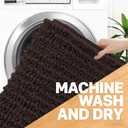 OLANLY Bathroom Rug Mat 24x16, Thick Soft and Absorbent Chenille Bath Mat, Non-Slip Rubber Backing, Machine Washable Quick Dry Bath Rugs for Tub Shower Floor, Home Decor Accessories, Brown
