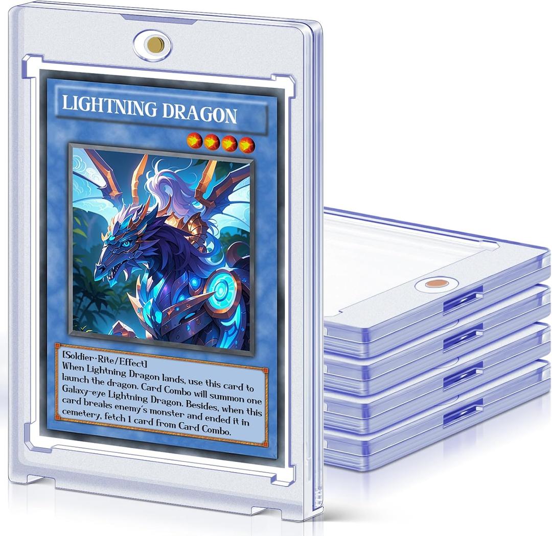 5 ct Magnetic Card Holders for Trading Cards, 35 pt Hard Cards Sleeves Case fit for MTG Cards, Standard Cards, Sports Cards, Baseball Cards Toploaders