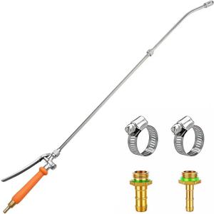 36 Inches All Metal Replacement Sprayer Wand,1/4" & 3/8" Brass Barb Sprayer Wand Replacement, Stainless Steel Sprayer Wand with Shut off Valve & 2 Hose Clamps (36 Inches Sprayer Wand), 29 inches x 2 inches x 1.5 inches