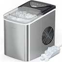 Silonn Ice Makers Countertop, 9 Cubes Ready in 6 Mins, 26lbs in 24Hrs, Self-Cleaning Ice Machine with Ice Scoop and Basket, 2 Sizes of Bullet Ice for Home Kitchen Office Bar Party