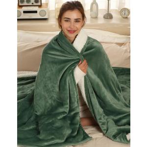 Electric Blanket Heated Throw, Extremely Soft Electric Throw Blanket with 4 Hours Auto Off & 5 Heating Levels, Heated Blanket Ideal Gift for Bedding Office Couch, 50"x60", Hunter Green