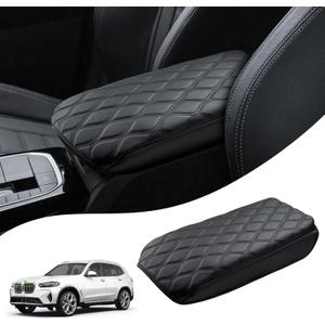 Autorder Center Console Cover for 2018-2022 2023 2024 BMW X3 Accessories Armrest Cushion Cover Nappa Leather Middle Console Covers X3 Console Cushion Pad Anti-Scratch