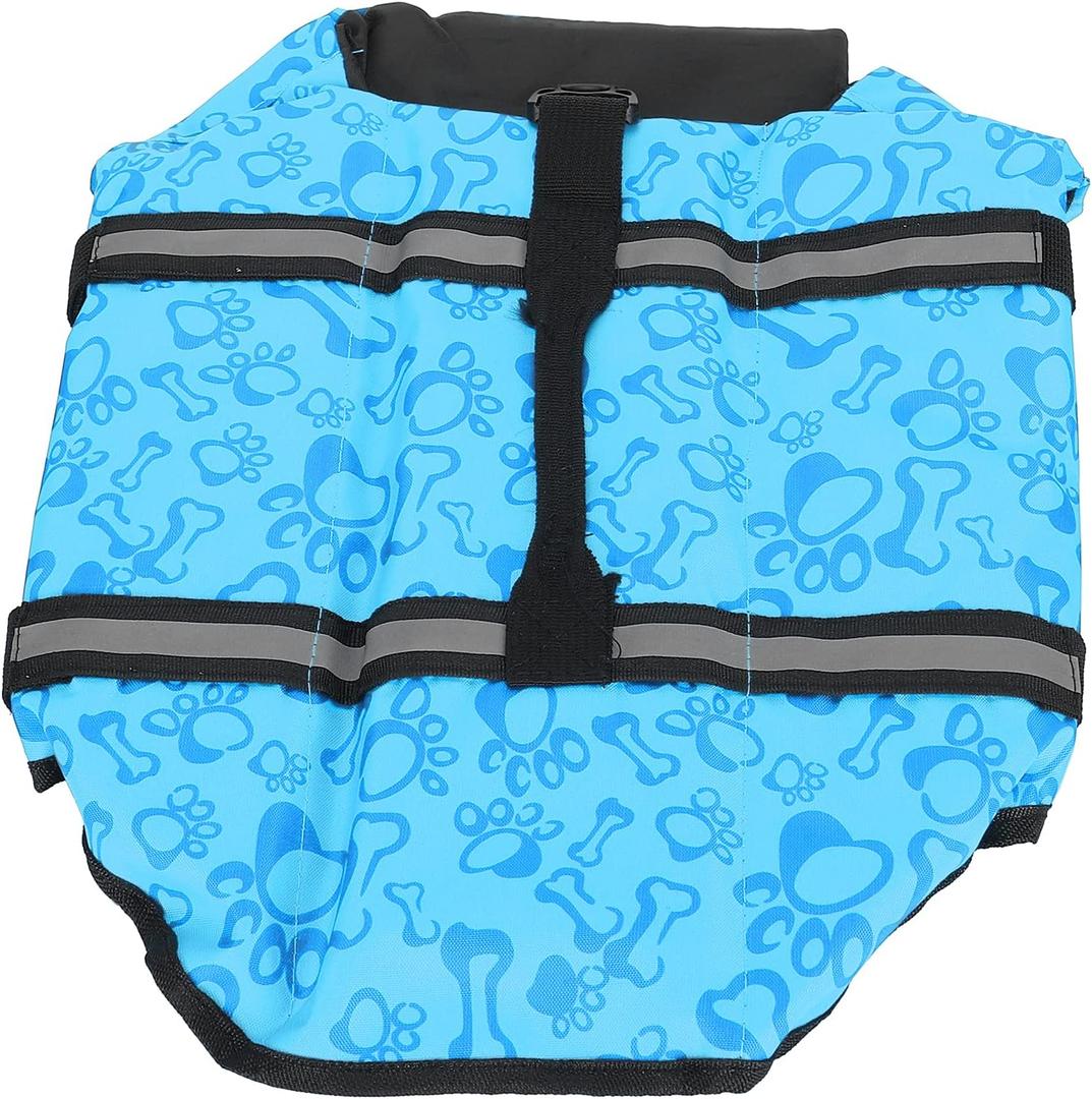 Generic Dog Life Jacket, Dog Life Jacket with Reflective Dog Swimsuit Adjustable Dog Life Jacket for Dog Life Jacket (L), Blue Bones