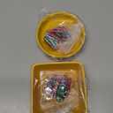 AxeWoodz Yellow Paper Clips Holder 2pcs Ceramic Square and Round Paper Clip Dispenser Set Office School Home Paperclips Organizers for Daily Desktop Storage