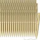 Teling 72 Pcs Small Ballpoint Pen Mini Pens Bulk 4 Inch Short Small Tiny Black Ink Ballpoint Writing Tool for Notebook Pockets Signature Notepads School Office(Gold,Classic Style)