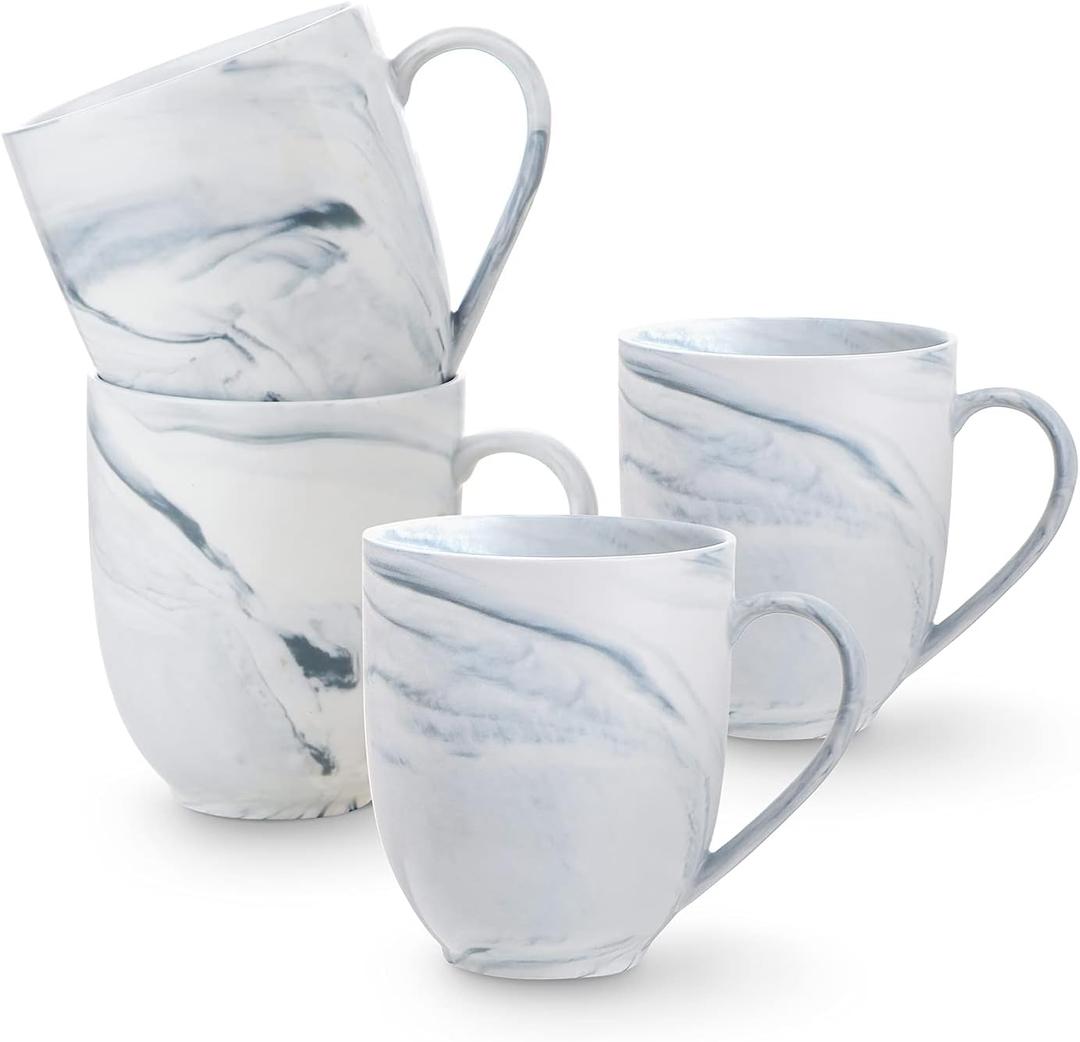 Stone Lain Brighton Porcelain Dish Set, 4 Mugs, Gray Stone Lain Brighton Porcelain Dish Set, 4 Mugs, Gray