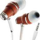 Symphonized Wired Earbuds with Microphone 3.5mm  Noise Isolating Headphones with Wire, Earphones Wired, Headphones with Microphone for Computer, Ear Phones Android Electronics, Natural Wood (White)