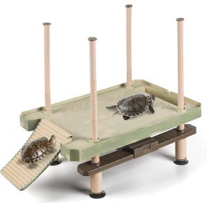 Pawfly Turtle Basking Dock with Ramp, Floating Reptile Platform for Aquatic Turtles in 30 Gallon Aquarium Tanks or Larger