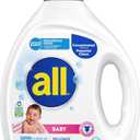 all Baby, Gentle for Baby, Liquid Laundry Detergent, Hypoallergenic for Sensitive Skin, Concentrated, 75oz, 100 Loads