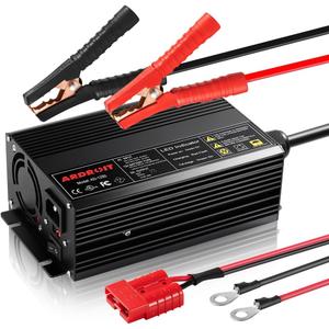 14.6V 50A LiFePO4 Battery Charger, Smart Trickle Charger and Maintainer for 12V Lithium Iron Phosphate Deep Cycle Batteries, AC-DC with LED Indicator for RV, Boat, Golf Cart, Solar Power