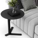 C Shaped Side Table End Coffee Tables, Unique Aesthetics Minimalist Accent Tables, Multifunction Round Metal Side Tables for Living Room Bedroom Sofa Balcony Couch Patio Yard Garden Indoor & Outdoor (23.6 inches)