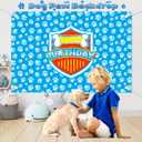 Winrayk 156Pcs Cartoon Dog Paw Birthday Party Decorations Supplies for Kids, Balloon Arch with Backdrop, Tablecloth, Large Dog Bone & Paw Print Foil Balloon, Boy Puppy Theme Birthday Party Decorations
