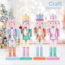 10" Christmas Decorations Nutcracker Ornaments,Traditional Wooden Nutcracker Figures Soldier,Festive Collectible Christmas Nutcracker Doll Gift forTable Desktop Fireplace(Green)