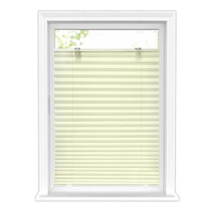 LazBlinds Tool-Free Cordless Pleated Shades with Suction Cups Light Filtering Top Down Bottom Up Pleated Blinds for Window Size 29" W x 64" H, Cream