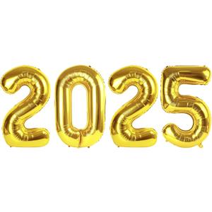 40 Inch 2025 Numbers Balloons, 2025 Gold Balloons, Happy New Year Balloons for 2025 New Year Eve Party Supplies, New Years Decorations, Christmas, Graduations, Birthday, Gold