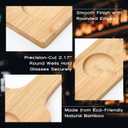 LemonRoad 6 Pcs Flight Board Tasting Set 4 Slots Bamboo Shot Board Serving Tray 2.17 Inch Base Beer Flight Serving Paddle for Whiskey Cocktails Wine Home Bar Party Supplies, 18.0" L x 3.9" W