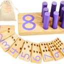 Counting Peg Board - Montessori Math and Numbers for Kids - Wooden Math Manipulatives Materials