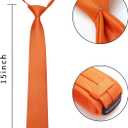 Enlision Boys Ties Solid Color Pre-Tied Kids Necktie for Age 8-12 Adjustable Woven Formal Kids Tie Wedding School Graduation (Orange)
