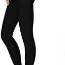 JJJ Fashion Yoga Terricot Hi Waist Stirrup Leggings-Made in USA (Small, Black)