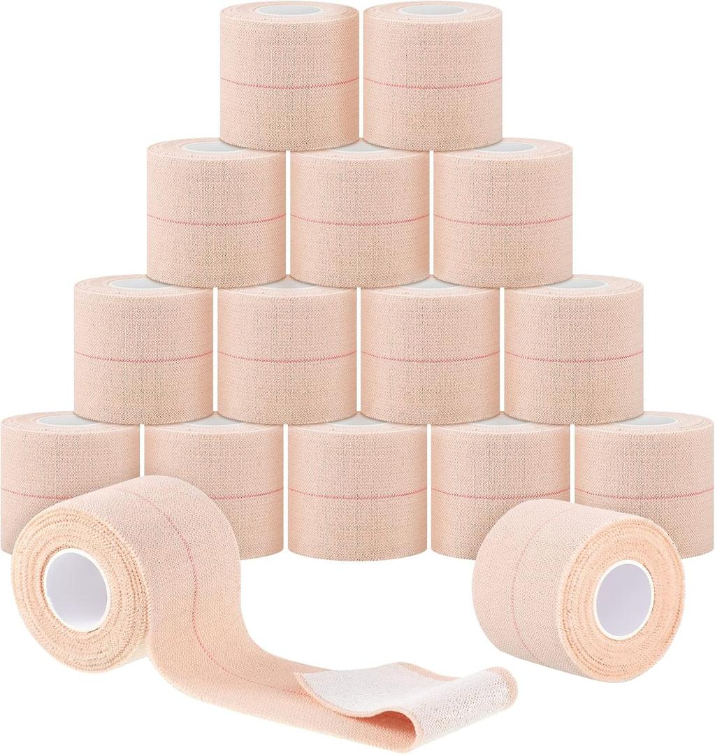 Nuanchu 16 Rolls Self Adhesive Elastic Bandage Wrap Breathable Flexible Stretch Sports Tape for Wrist Ankle Support, Cohesive Vet Wrap for Horse Pet(2 Inch x 5 Yard)