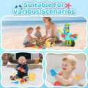 Beach Water Sand Toys for Kids - Beach Toy Trolley Car with Shovel Tool Kit, Beach Bucket & Animal Molds - Summer Outdoor Gift Sensory Sand Toys for Boys Girls Toddlers 3-5