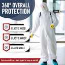 Hazmat Suits Disposable | 10 Pack | Hooded, Heavy Duty, Breathable Disposable Coverall, Painter Suit| 9 Sizes