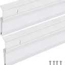 Hushee 2 Pack 48 Inches Metal Rubber Door Sweep, Double Rubber Seal Aluminum Door Sweep High Sealing Draft Stopper, Weatherproof Sound Insulation Indoor Outdoor Use for Residential Commercial (White)