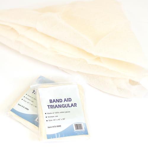 NOVAMEDIC First Aid Triangular Splint Bandage with Safety Pins for Sprain and Fracture Support, Latex-Free Non-Woven Cotton, 40x40x56 cm (Pack of 12)