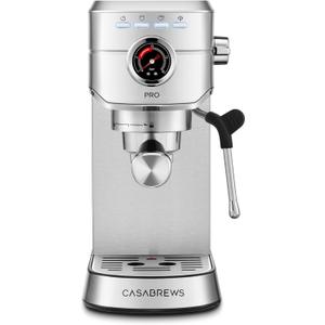 CASABREWS 5418 PRO Espresso Machine 20 Bar, Upgraded Espresso Maker with Powerful Steam Milk Frother, Stainless Steel Coffee Machine with Fast Heating System for Cappuccino, Latte, Silver