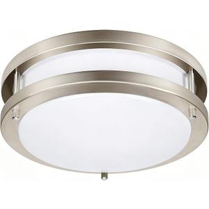 Drosbey 36W Dimmable LED Ceiling Light Fixture, Flush Mount Light Fixture, Ceiling Lights for Bedroom, Kitchen, Bathroom, Super Bright 4000 Lumens, 400W Equivalent, 5000K Daylight White, UL Listed (Brush Nickel)