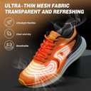 Men's Orthopedic Road Running Shoes: Comfortable Casual Plantar Fasciitis Arch Support Athletic Sports Sneakers, Orthotic High Arch Cushion Tennis Gym Work Walking Shoes for Foot Heel Pain Relief (8, W2-orange)