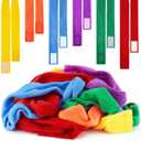 Henoyso 12 Pcs Chew Necklaces for Sensory Kids Soft Terry Cloth Sensory Chewy Necklace Oral Teething Reusable Band for Boys Girls (Vivid Color)