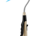 Butane Lighter Torch Long Jet Flame Windproof Lighter with Visual Fuel Window for Fireplace Kitchen Grill BBQ Camping, Gold (No Butane Included)
