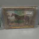 Gold Frame Vintage Horse Canvas Wall Art Rustic Farm Brown Horse Painting Picture Wall Decor Classic Antique Animals Poster Print Artwork for Bedroom Bathroom Office Home Decoration 12inx16in