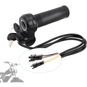 Full Twist Throttle for Ridstar Q20- Custom Fit, Upgraded True Plug & Play Easy Install, 3-Pin Connector, Compatible with Ridstar Throttle Grip for 12V-72V EBike Scooter with 2 Keys(Right Hand)