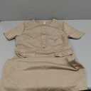 GRECERELLE Women's Short Sleeve Crew Neck Formal Business Summer Bodycon Mini Dress Fashion Outfits Khaki, Medium