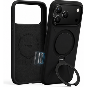 TORRAS Q3 Silicone for iPhone 17 Pro Max Case Stand, Fit for MagSafe, Liquid Silicone Soft Cozy Grip, 360 Spin Magnetic Stand, Camera Control, Protective for iPhone 17 Pro Max Phone Case, Black