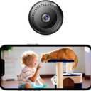 Mini WiFi Camera for Heated Cat House, 1080p HD, Motion Detection, Ultra-Wide Angle, Local & Cloud Storage, Remote Monitoring Anytime Anywhere (SD Card Not Included)