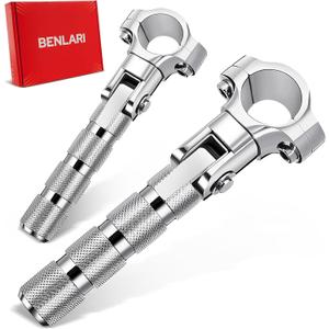 Benlari CNC Highway Pegs Motorcycle Foot Pegs Stainless Steel 1in 1-1/4in 25mm 32mm Fit for Harley Davidson for BMW for Honda for Suzuki for Kawasaki Engine Guards Crash Bars Chrome