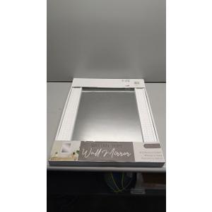 Rattan Trim Wall Mirror, 18' x1.25' x 23.75' , White