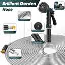 Garden Hose with 10-Function Nozzle, Leak-proof Metal Connector Hose, No Knots, Kink-Free Hoses, Lighter, Anti-Pets, Wear-Resistant, 3/4 GHT, Water Hose for Garden, Yard, Outdoor75 FT