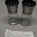 Salt and Pepper Grinder Set of 2, Premium Stainless Steel Spice Mill with Adjustable Coarseness, Ceramic Blades, Refillable Glass Body with 60Z capacity