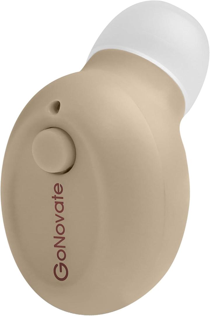 G8 Bluetooth Earpiece Wireless Mini Earbud, 6 Hrs Playtime 2 Magnetic USB Chargers Invisible Headphone Tiny Smallest Headset Car Earphone with Mic for Samsung Galaxy -Khaki (1 Piece)