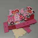 Blosssound 6 Pcs Mother's Day Wooden Centerpieces Table Decorations Happy Mother's Day Table Topper Signs Wood Table Centerpieces for Mother's Day Party Gift Dinner Table Home Decor (Pink Red)